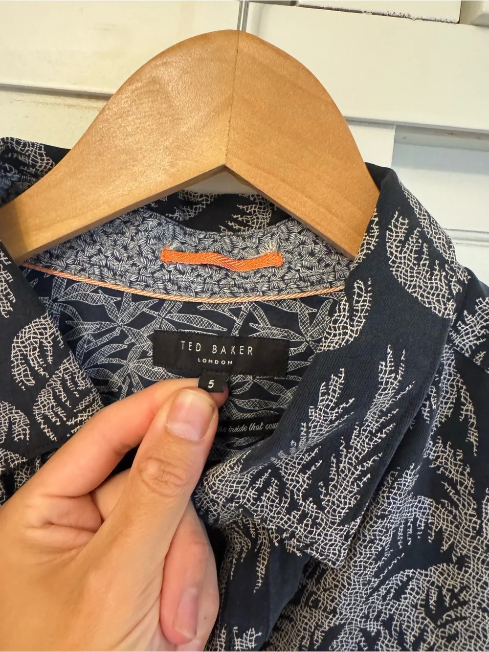 Ted Baker Black Short-Sleeve Palm Print Button-Down Shirt